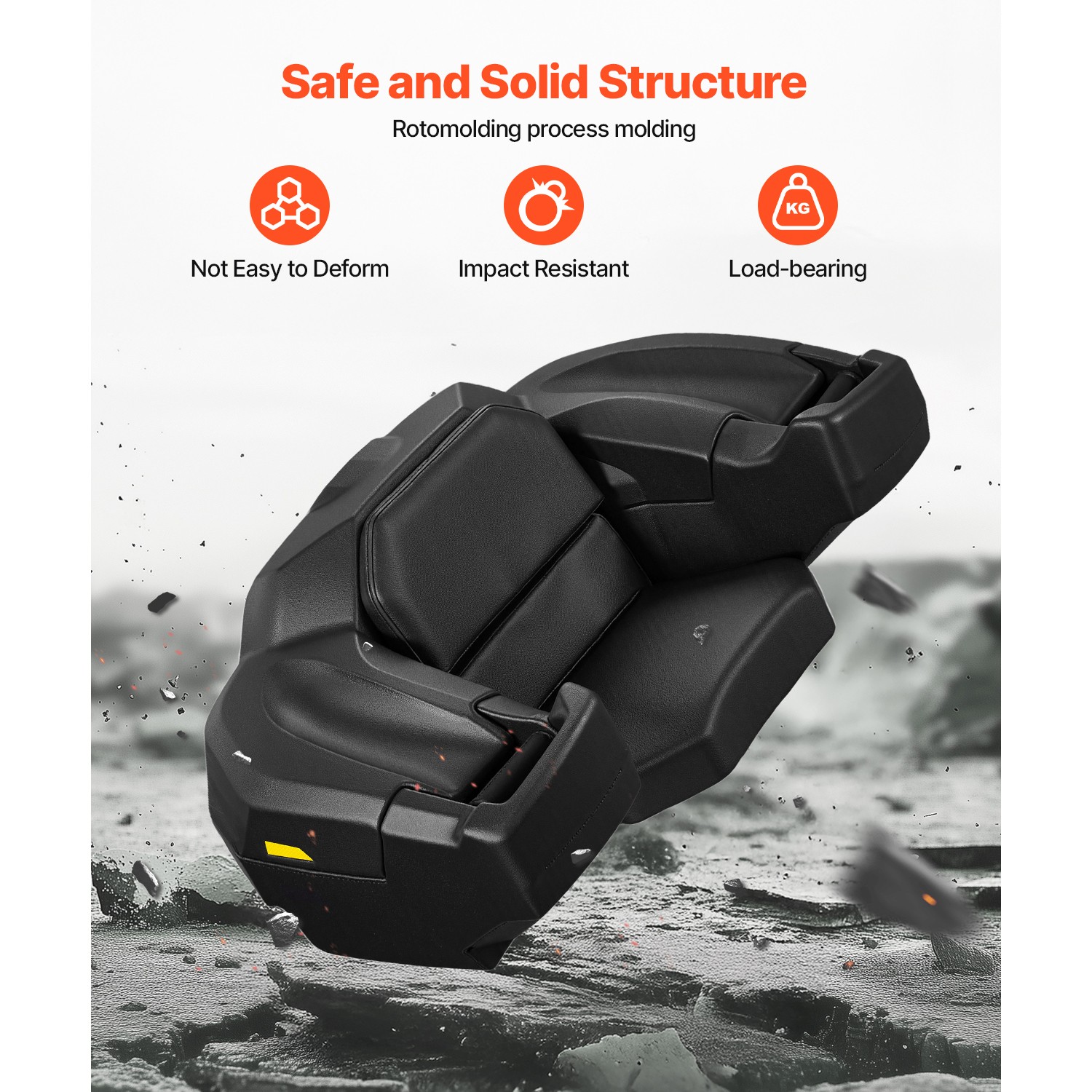 75L ATV Rear Trunk Cargo Storage Box Rack Luggage Case for UTV Can-am Universal