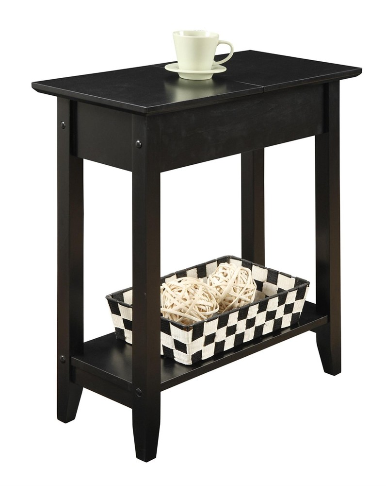 Pemberly Row Flip Top End Table - Black
