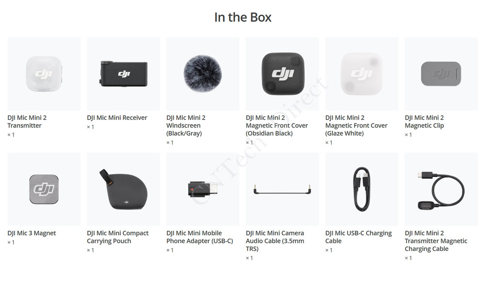New DJI Mic Mini 2 (1 TX + 1 RX) USB-C Universal Version without Charging Case