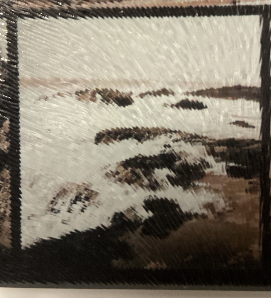 Exit 82 Art Ogunquit Maine Collage Glass Cutting Board with Box