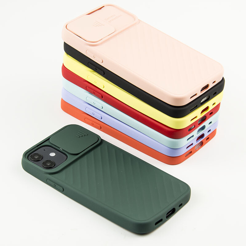 iPhone 12 Mini case with camera cover- Green Color