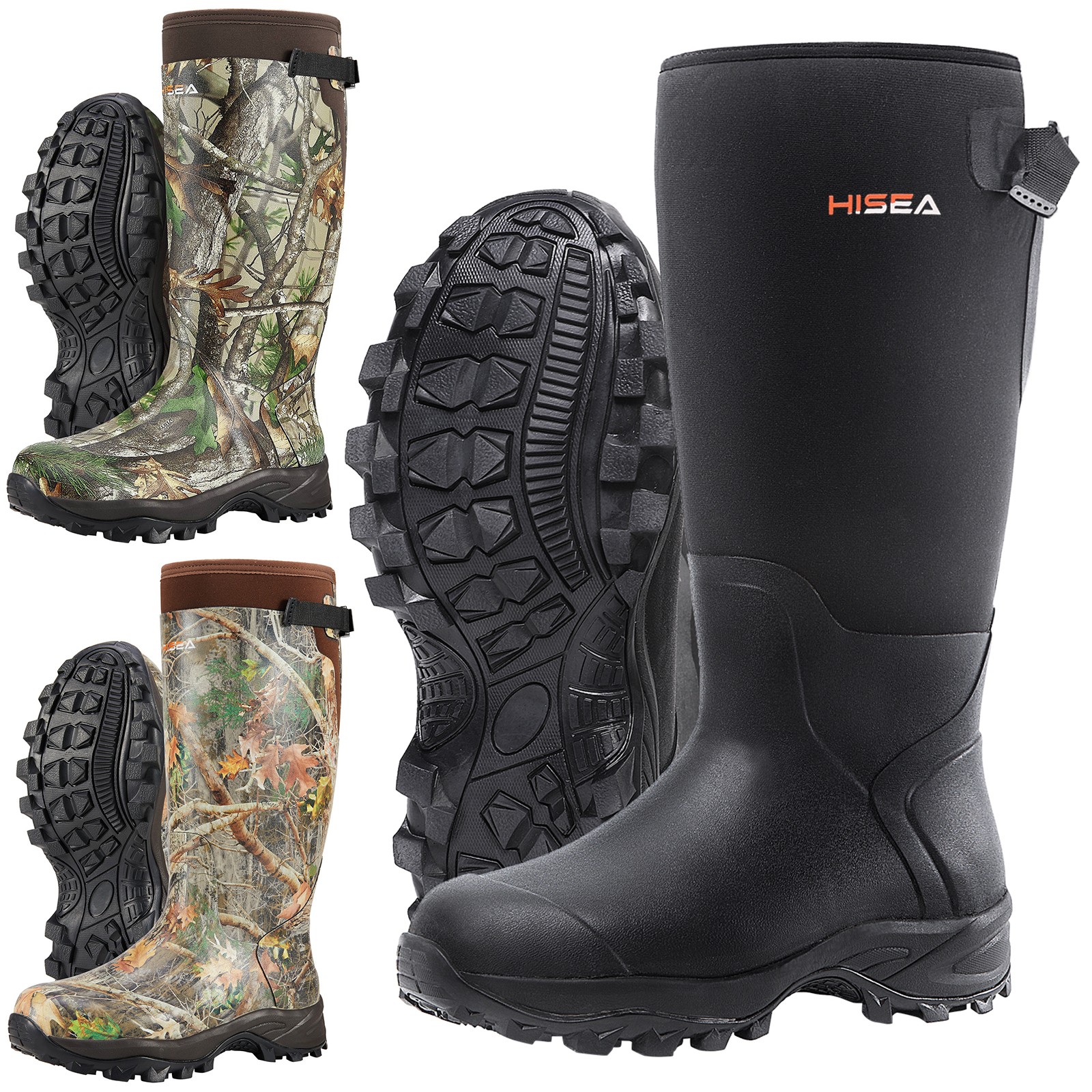HISEA Men Adjustable Hunting Boot Waterproof Insulated Fishing Mud Work Rain Boo