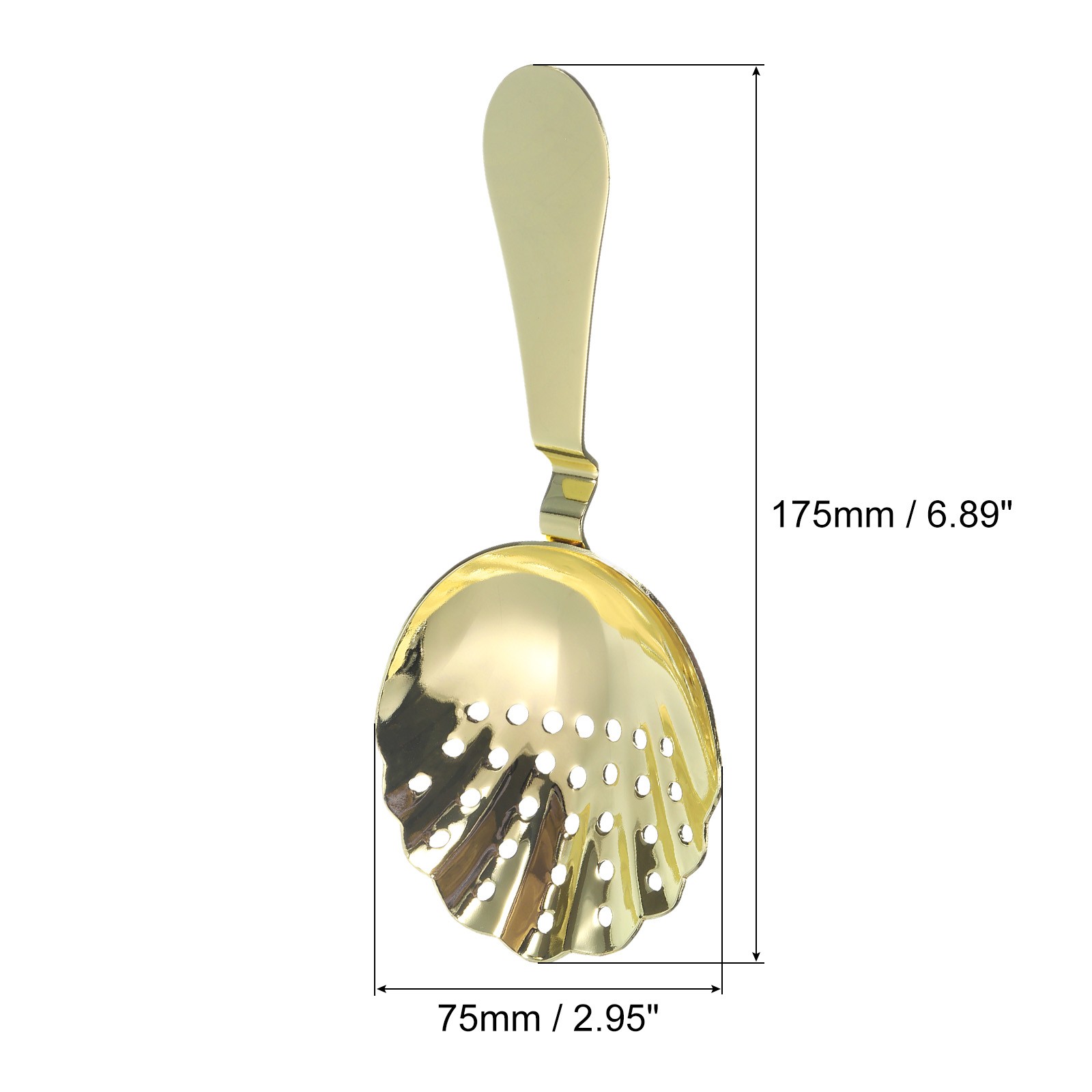 Julep Strainer, 1pcs - Stainless Steel Cocktail Strainer (Gold, 175mm)