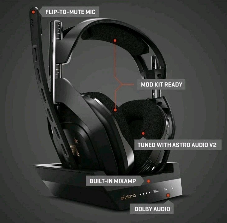 Logitech Astro A50 LIGHTSPEED Wireless Gaming Headset + Base Station Gen 4