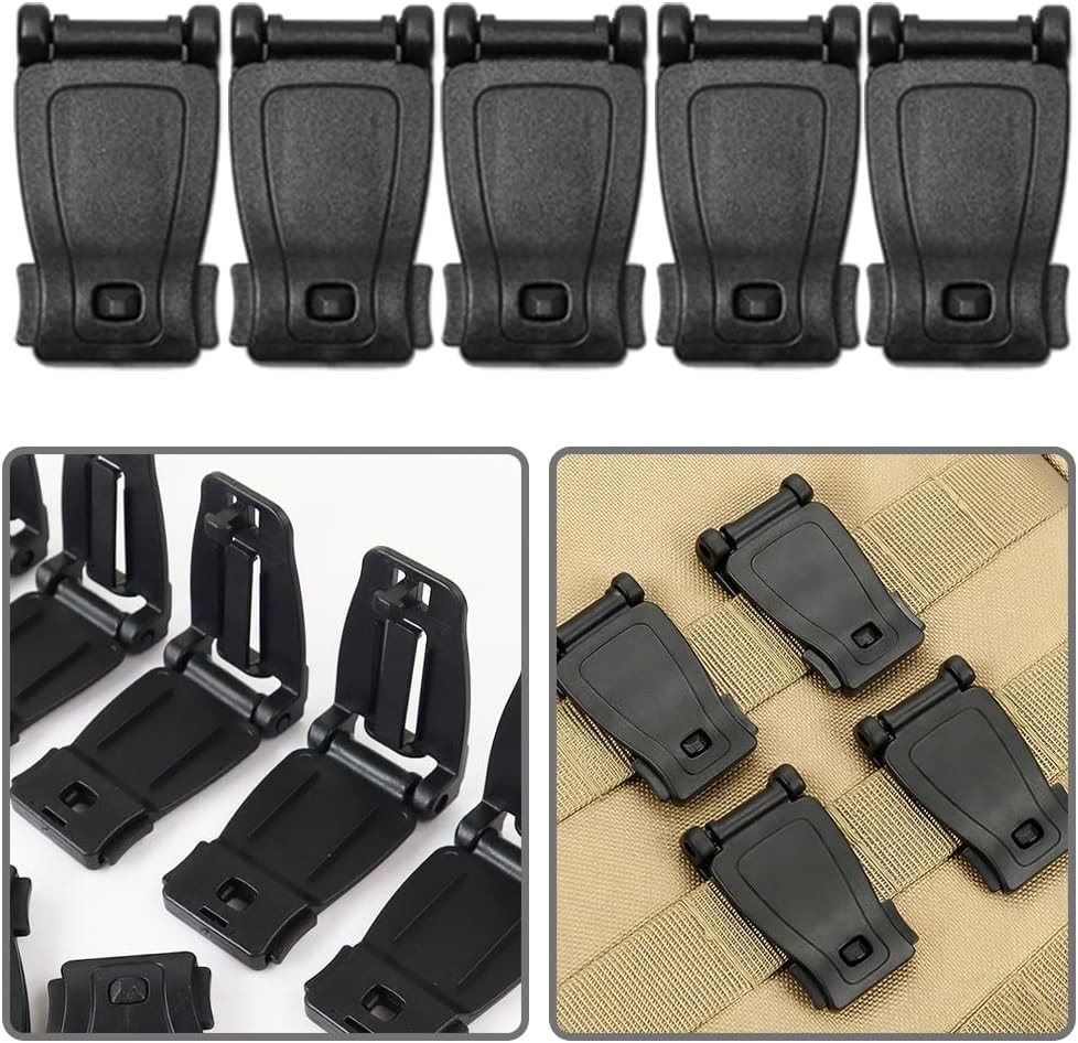 30PCS Tactical MOLLE Attachment Kit for Backpack D-Ring Web Dominator Gear Hook