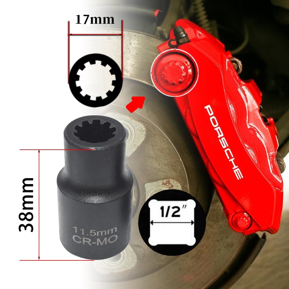 Yuesstloo 18PCS Brake Caliper Socket Set Kit, Adjusting Tools, 18pcs