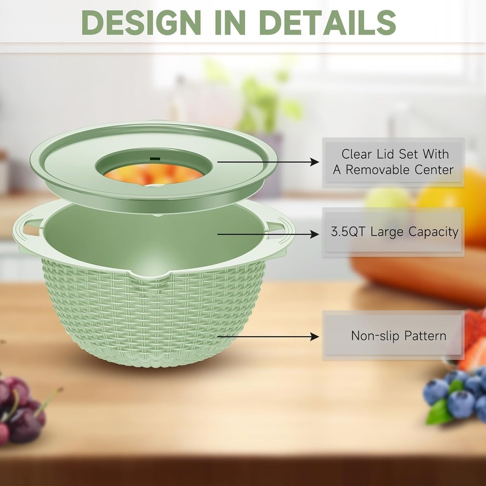 4-1 Strainer with Bowl & Spoons Set - Strainers and Colanders - Colanders for...