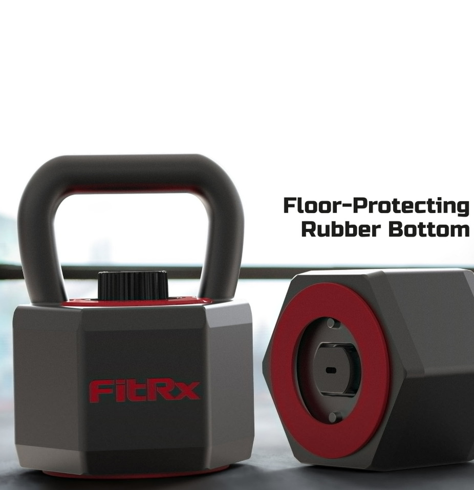 FitRx SmartStack Kettlebell – Black Adjustable Kettlebell for Strength Training