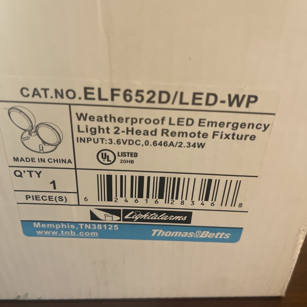 New Weatherproof LED Emergency Light 2 head Remote Fixture