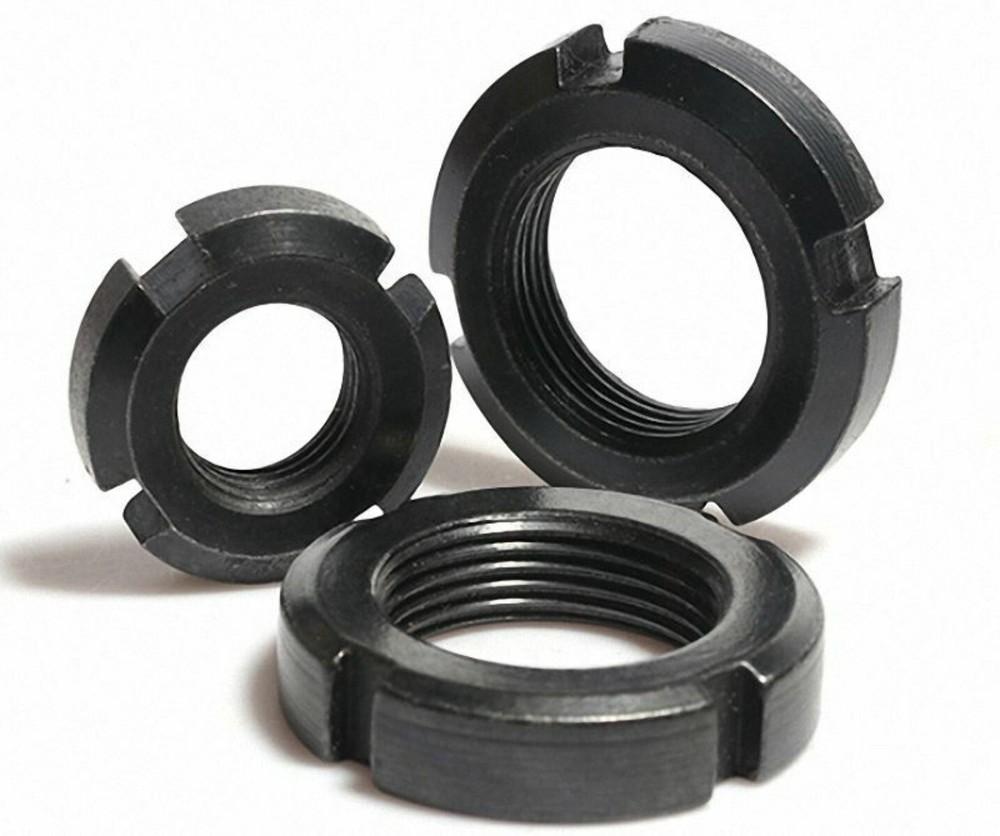 Left Hand Fine Thread Locknut Slotted Nut Retaining Castle Nut M10 - M60 Select