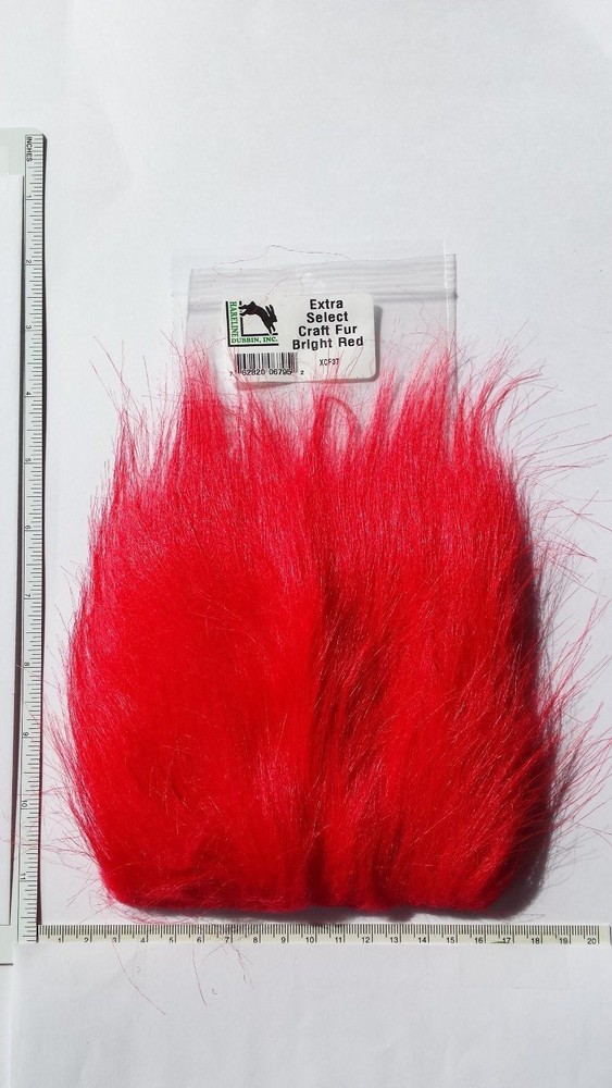 HARELINE DUBBIN "  EXTRA SELECT CRAFT FUR "  BRIGHT RED    Fly Tying