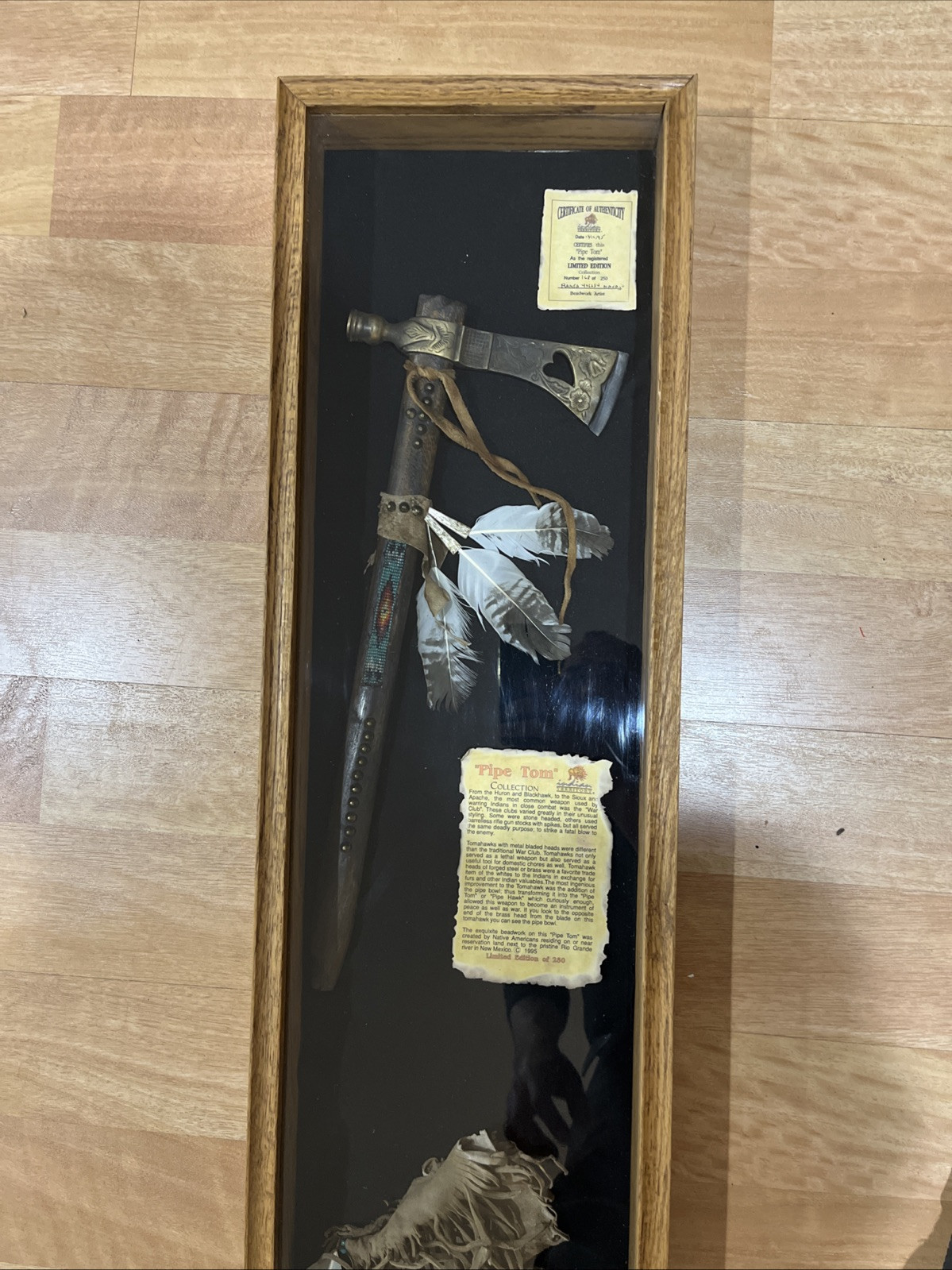 AUTH. NATIVE AMERICAN INDIAN Territory PIPE TOMAHAWK WITH Leather Tobacco Bag!