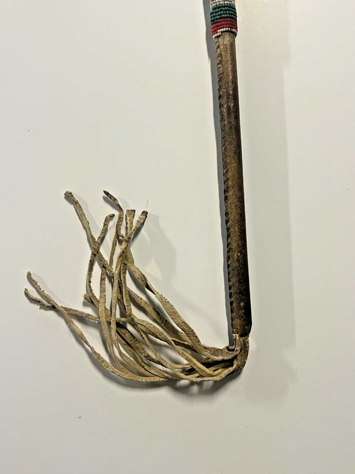 Coup Stick; Original Native American Indian Beaded Hide Wood ; 29"; Late 1800s