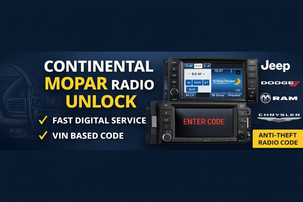 ✅ FIAT Continental VP2 Radio Code Unlock EMEA 5" 7" Navigation 2015-2020