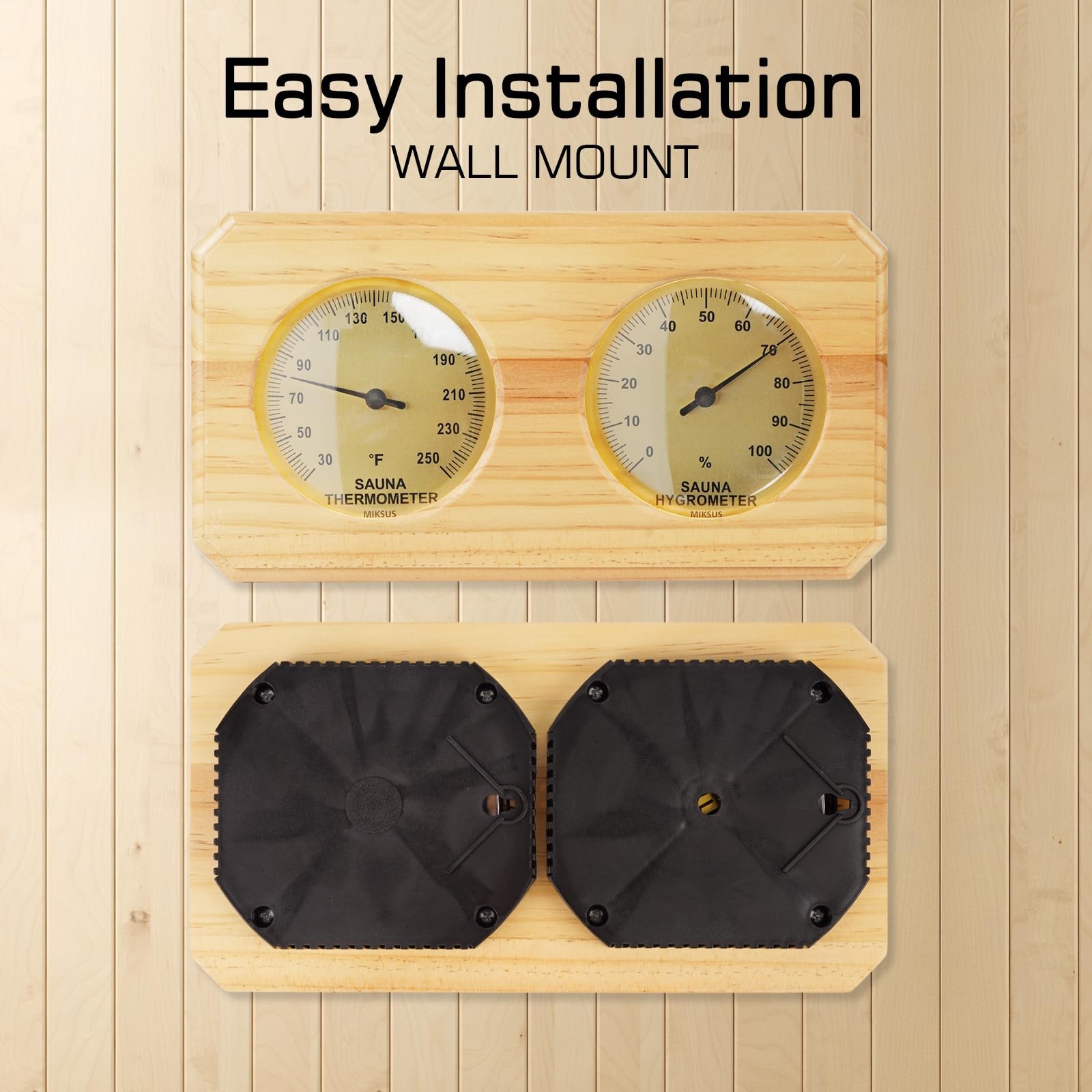 Analog Sauna Thermometer and Hygrometer, 2-in-1 Temperature and Humidity Meter