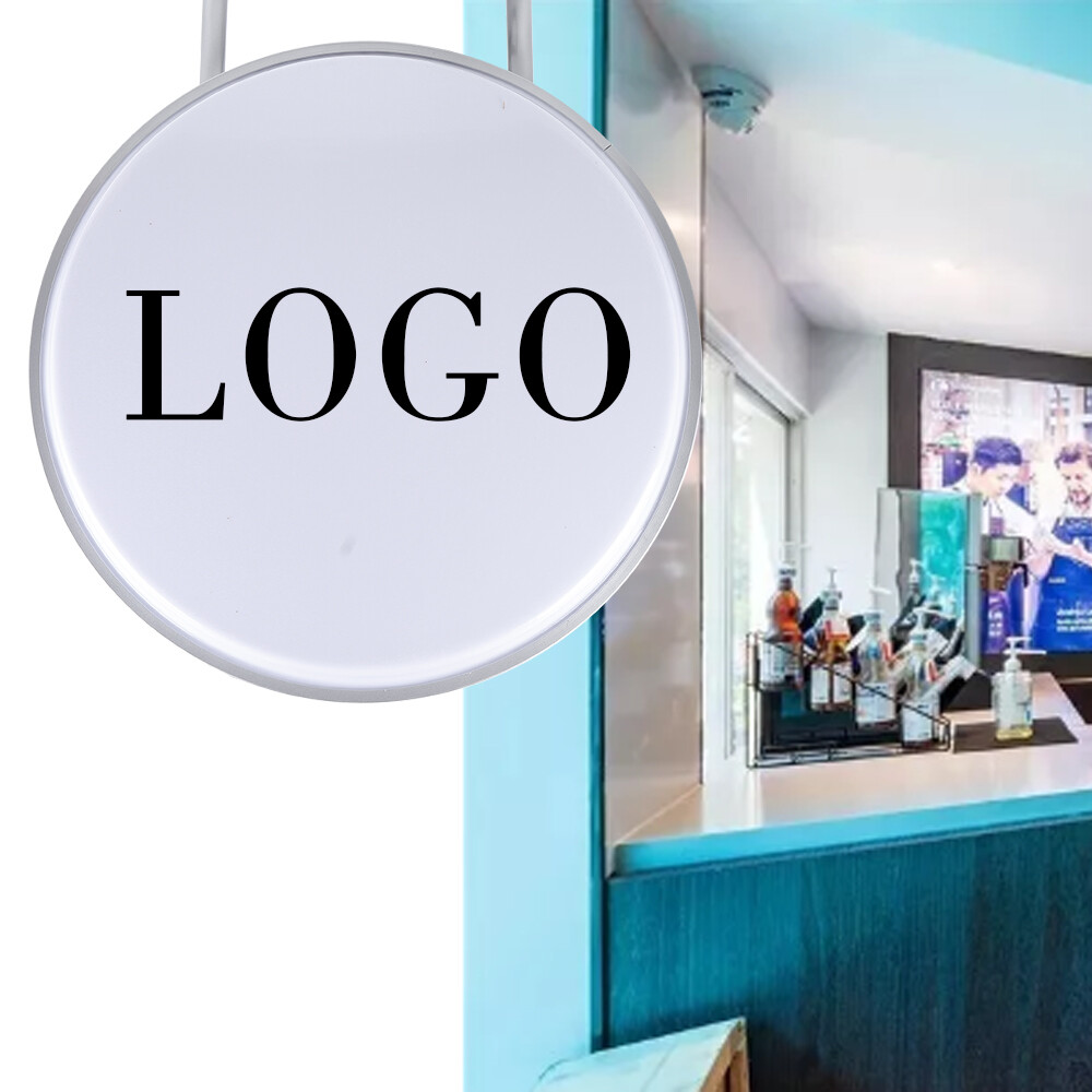 24" Double Sided Round LED Light Box Billboard Illuminated Lightbox Waterproof