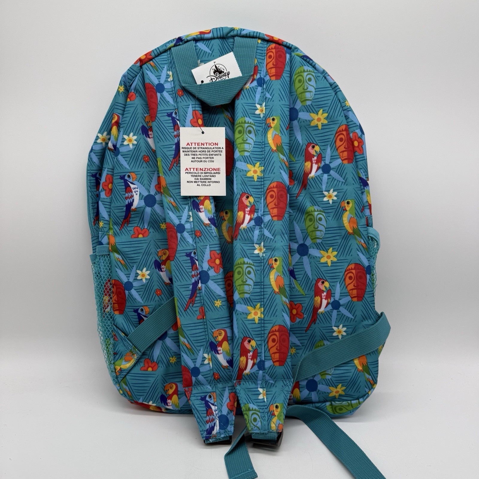 NWT Disney Parks Enchanted Tiki Room 17" Backpack Parrots Blue
