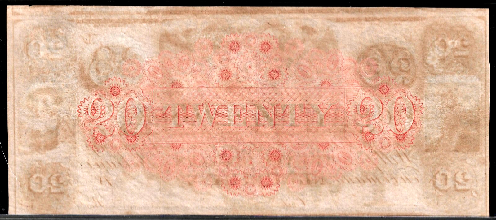 1800’s Canal Bank New Orleans Louisiana $20 Twenty Dollar Obsolete Banknote UNC