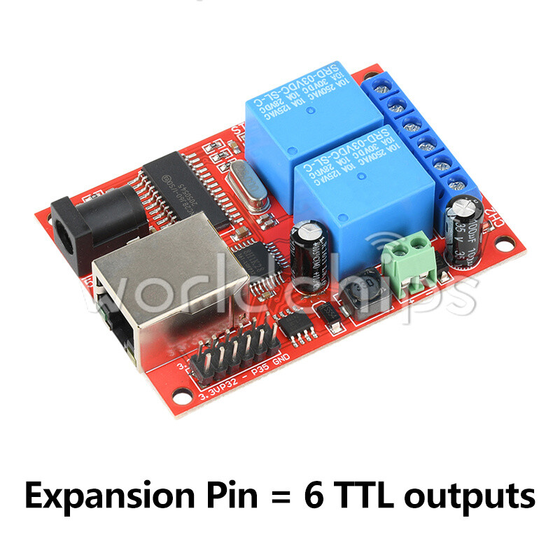 LAN Ethernet 2 Way Relay Board Delay Switch TCP/UDP Controller Module WEB Server