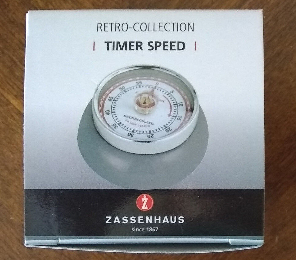Zassenhaus Magnetic Retro Kitchen Timer, Cool Gray