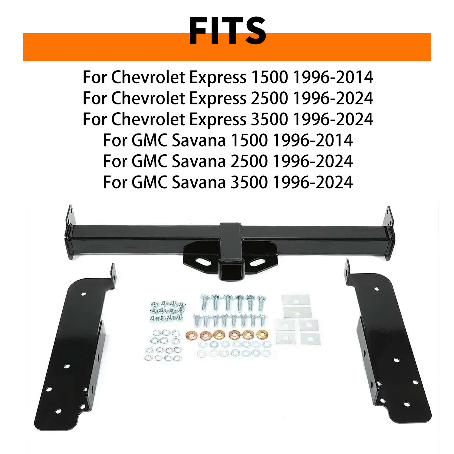 Trailer Tow Hitch Class 3 For 1996-2024 Chevy Express GMC Savana 1500 2500 3500