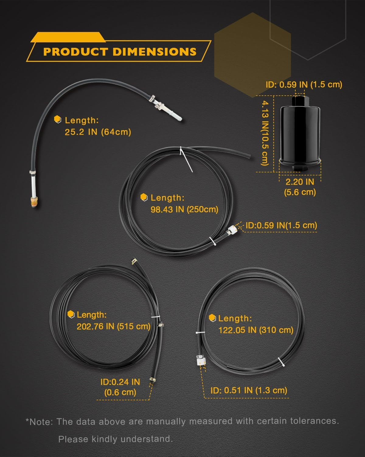 Fuel Line Kit Complete Nylon for 1988-1997 GM Chevy C1500 C2500 C3500 Trucks