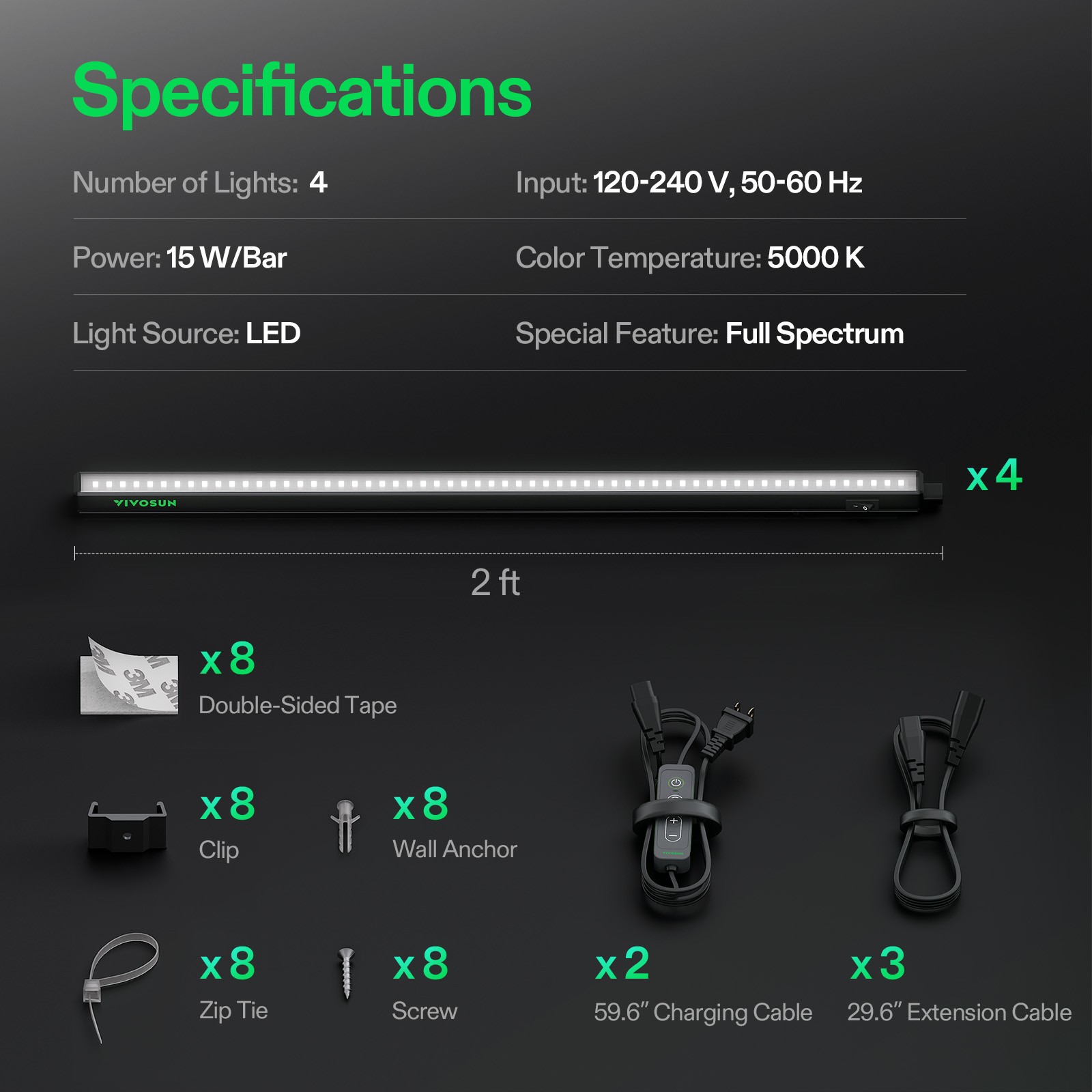 VIVOSUN 2-in-1 Grow Tent Kit with LED and Inline Fan, New