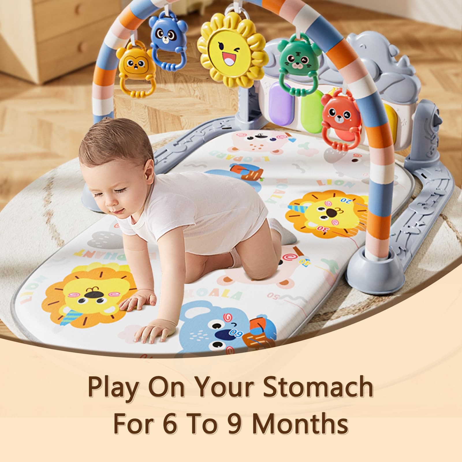 Alive Lovely Baby Gyms Play Mats, Musical Activity Center Baby Piano Gym Mat,...