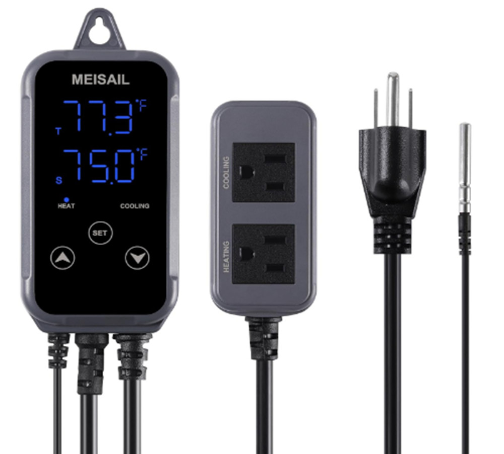 MEISAIL S10B Digital Temperature Controller 2-Stage Outlet Heating & Cooling 10A