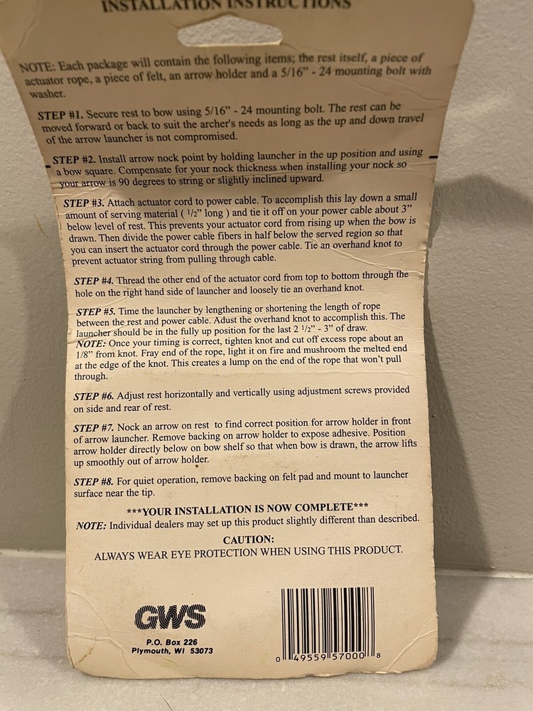 GWS Strike Force V-Drop Arrow Rest -57000