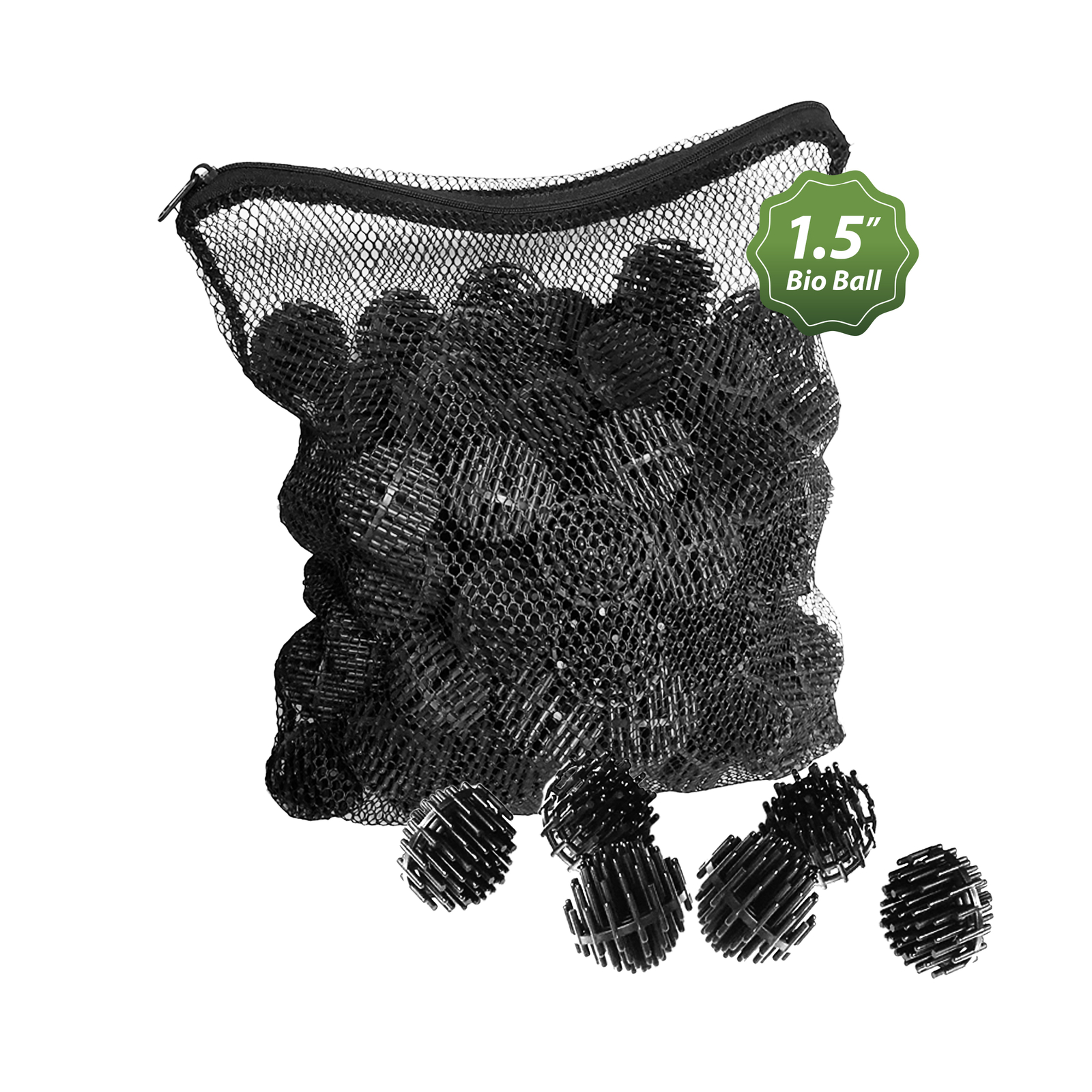 Bio Balls Filter Media for Large Aquarium Pond Filtration with Mesh Bag 1.5 Inch