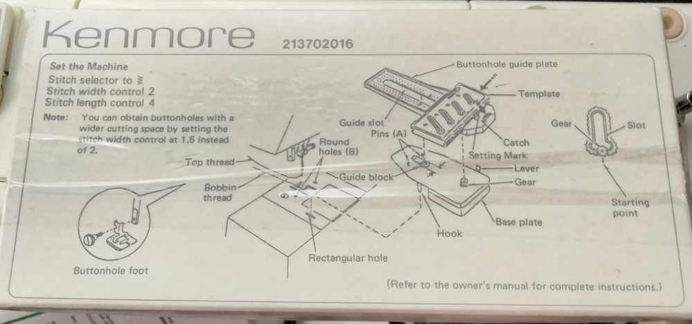 Sears Kenmore Model 1782480 Zig-Zag stitch Sewing Machine (Model 1935)