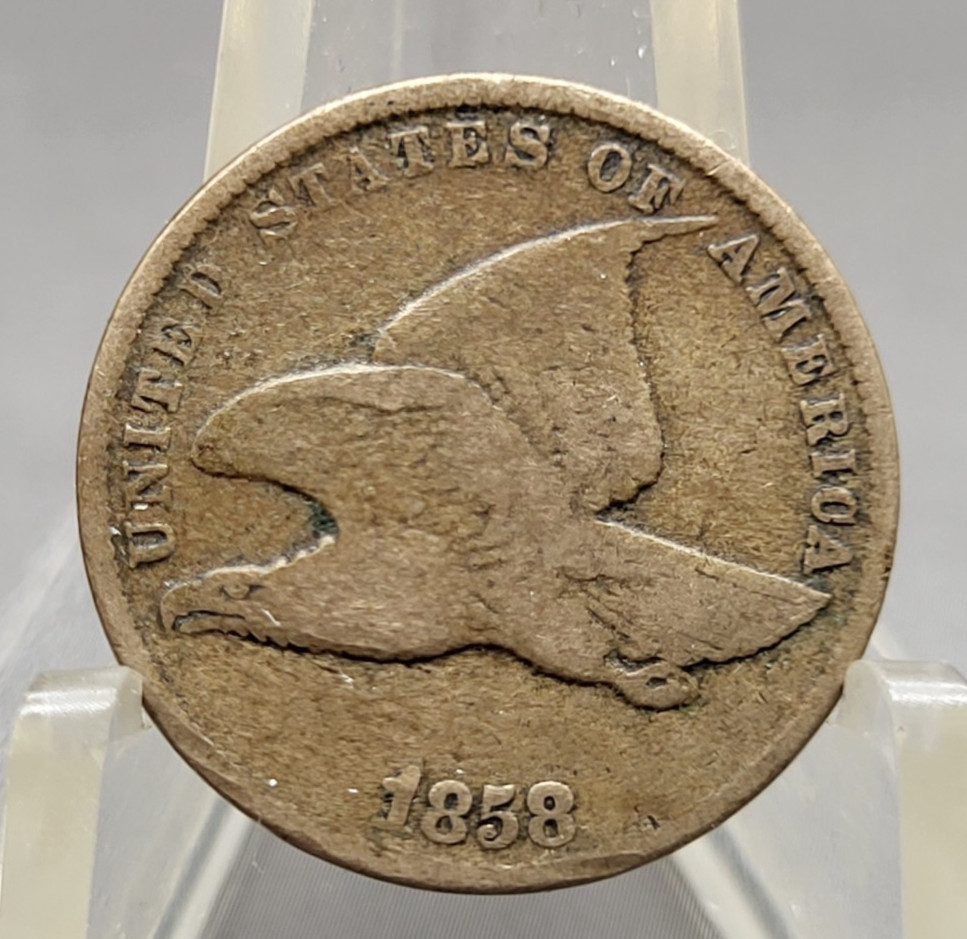 1858 U.S Flying Eagle Cent Penny Type Coin