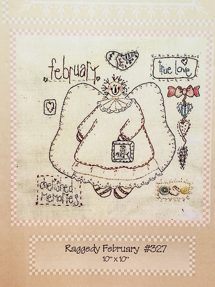 Basket Case Needlework Therapy Raggedy February Primitive Pattern Embroidery
