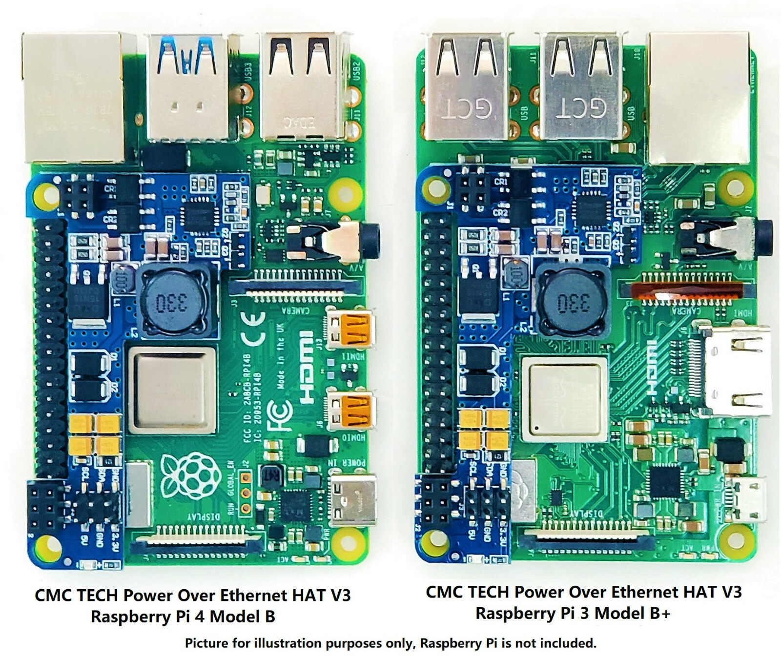 5V3.5A Raspberry Pi 4 4B 3B+ Plus PoE HAT Power Over Ethernet IEEE802.3af at USA