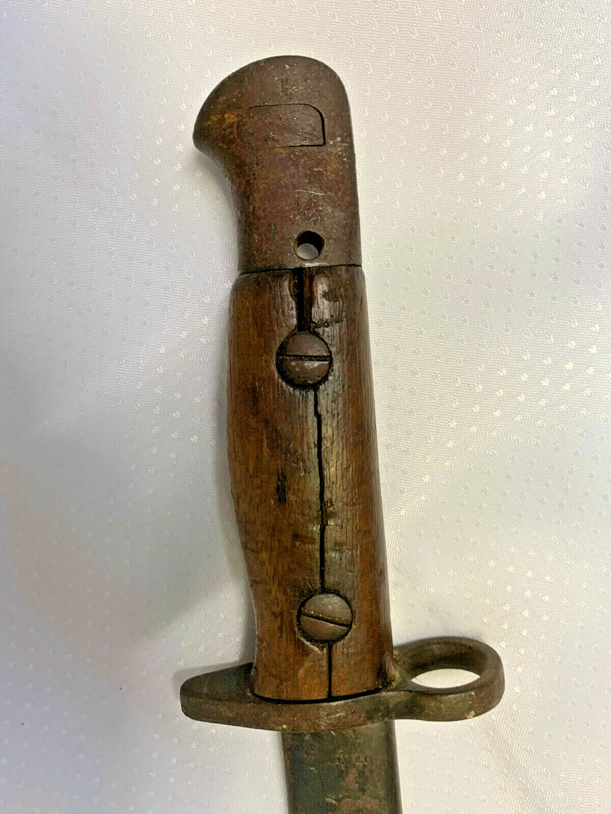 Antique 1907 British Bayonet Military Weapon Sword Fixed Blade Wood Handle