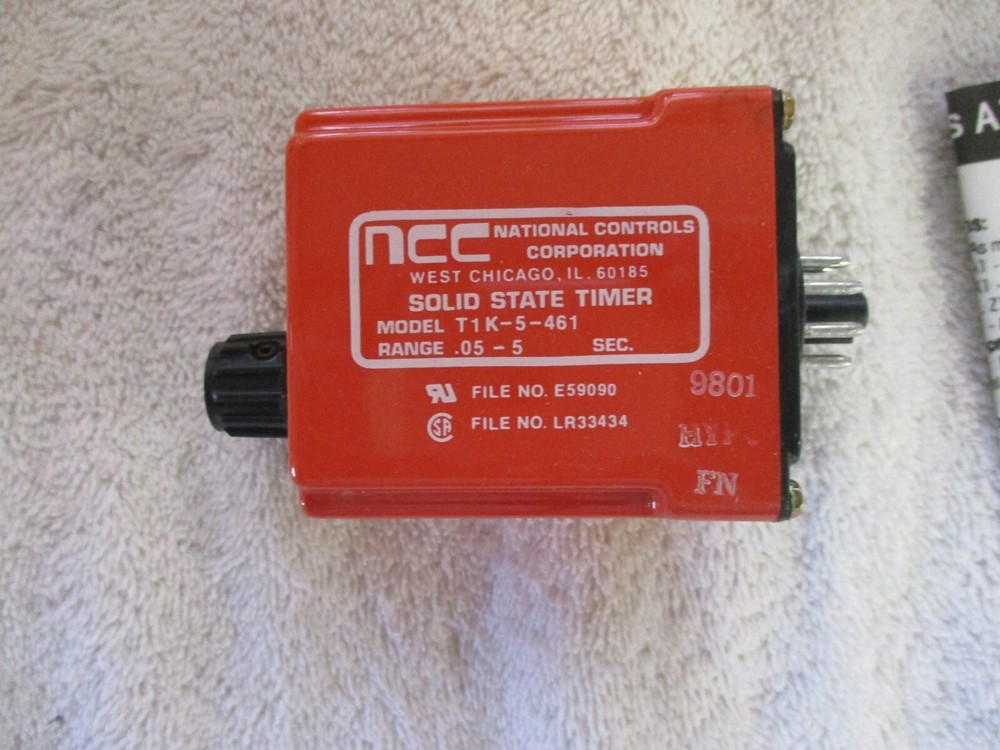 NIB ncc Solid State Time Delay Relay .05-5SEC 120V T1K-00005-461