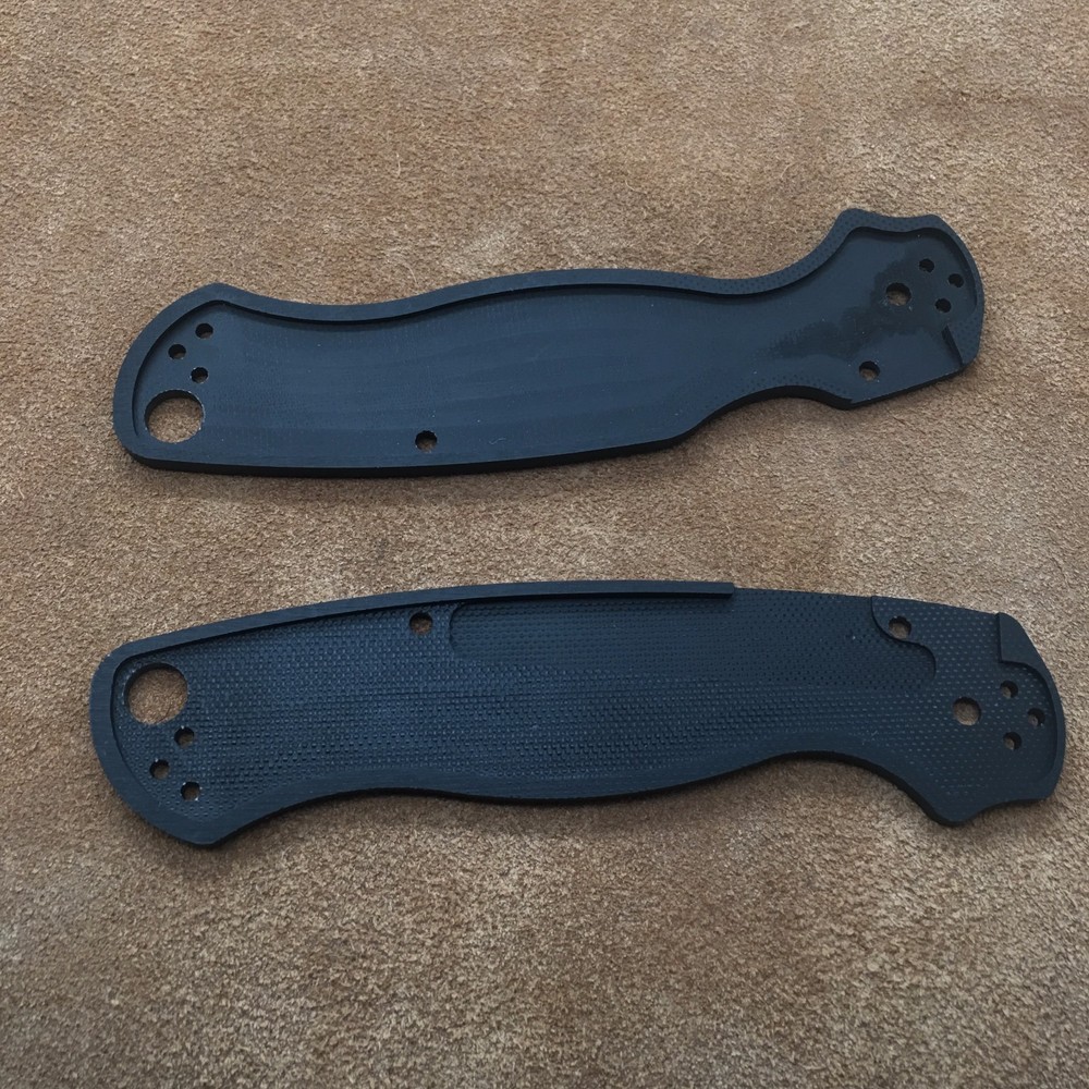 Spyderco Paramilitary 2 Scales ~ Authentic Black G-10 BLK6