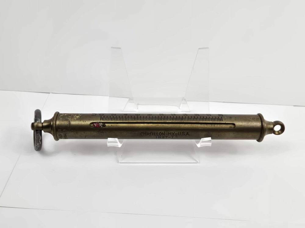 Vintage Chatillon Brass 20LB Hanging Spring Scale