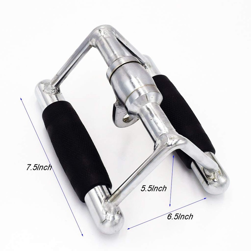 LAT Pull Down Bar, Strength Training Deluxe Single Double D Handle Tricep Rop...