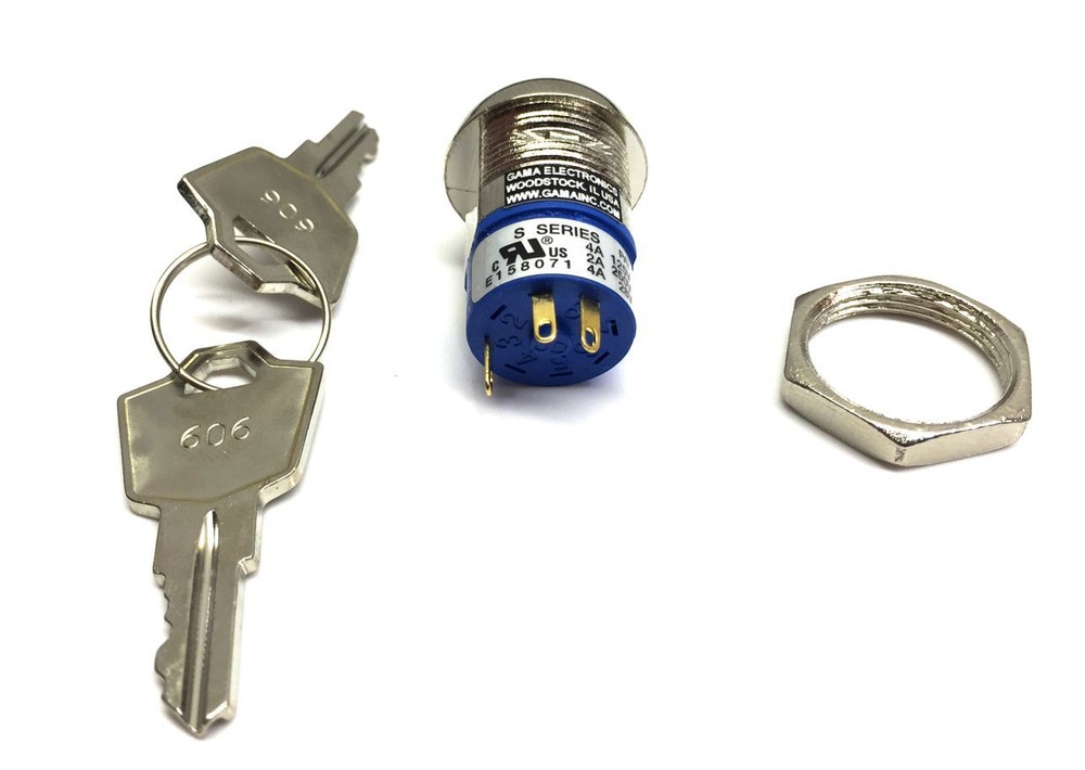 2 Position Single Pole On-On Keylock Switch - 7509N