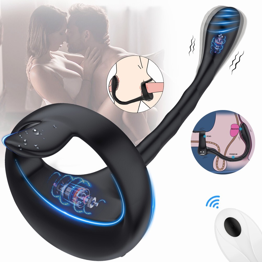 Cock Ring Anal Butt Plug Vibrator Male Prostate Massager Remote Sex Toys For Men