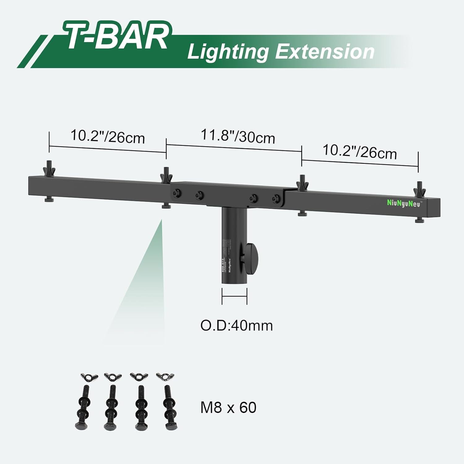 DJ Lighting T-Bar Extension Cross Bar Mount for Tripod Speaker Stand