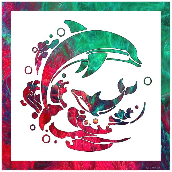 6"x6" Clear Plastic Stencil - Dolphin (SCA22)