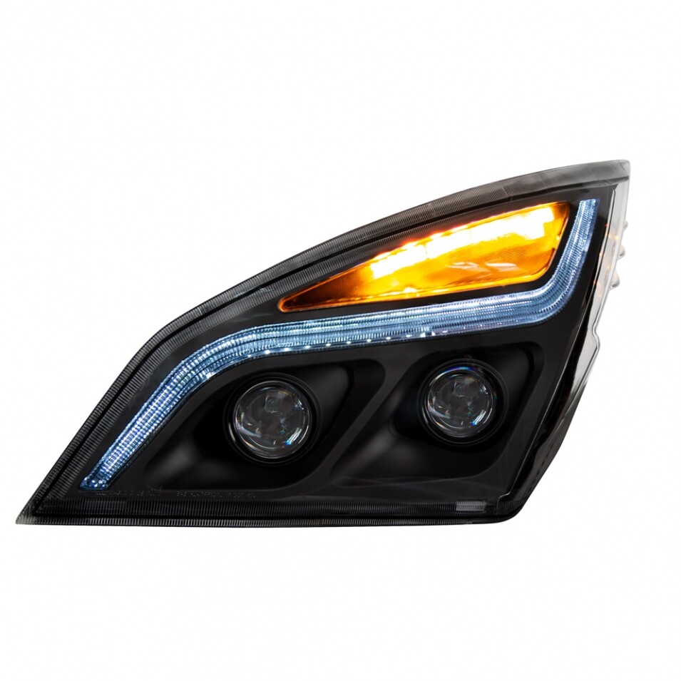 LED Projection Headlight w/ Position Light f/ Freightliner Cascadia - Driver