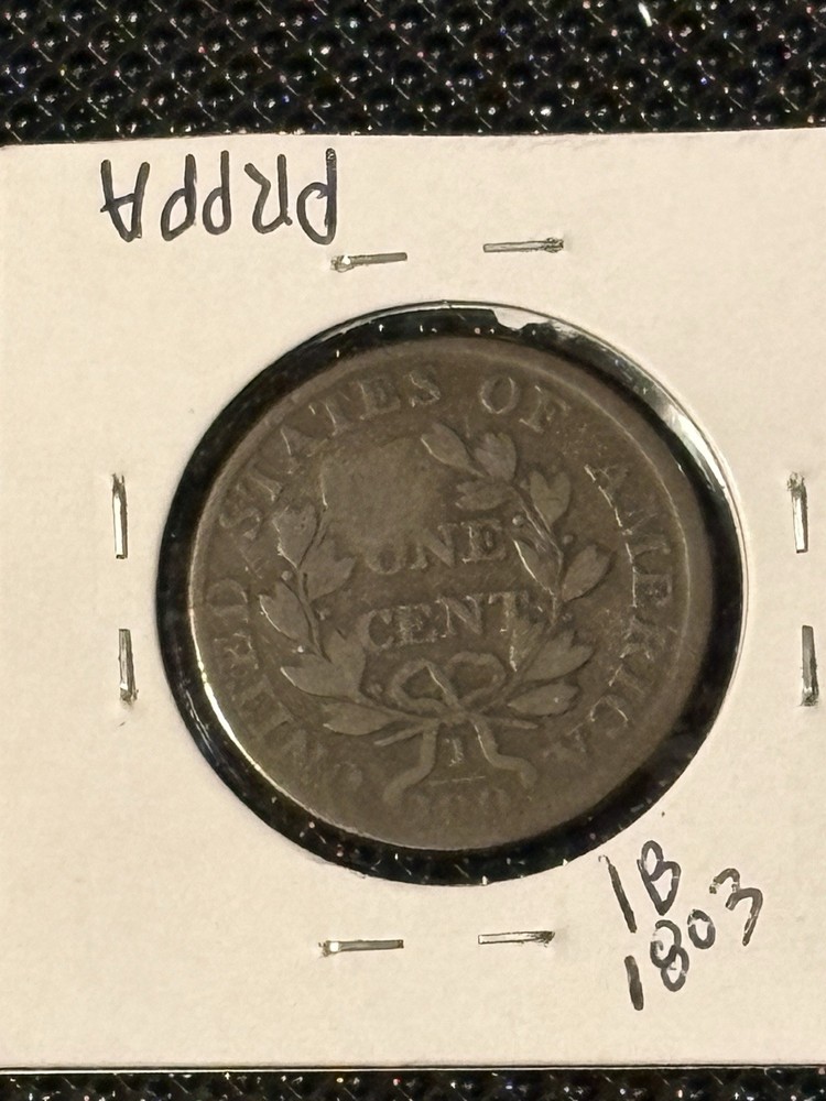 1803 Draped Bust Cent Small Date, Large Fraction VG