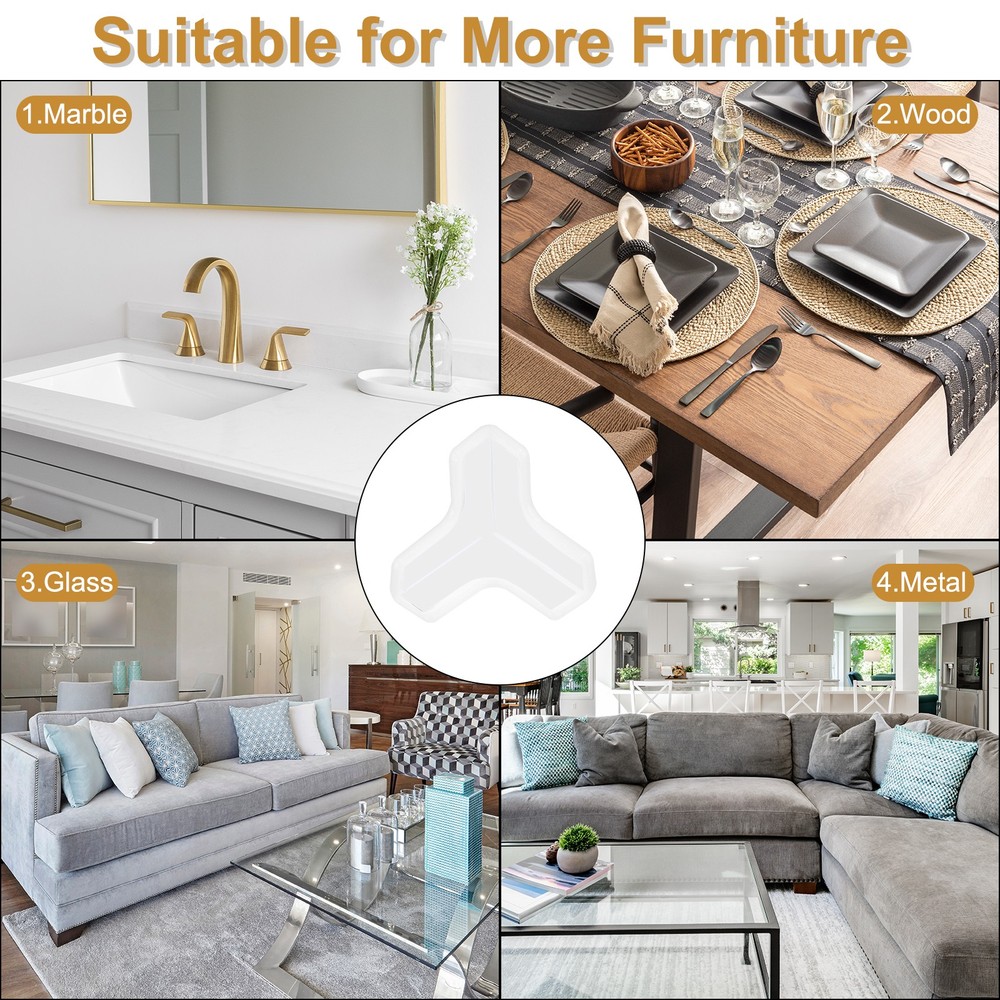 Corner Protectors 12Pcs Table Corner Protectors(T-shaped, White)