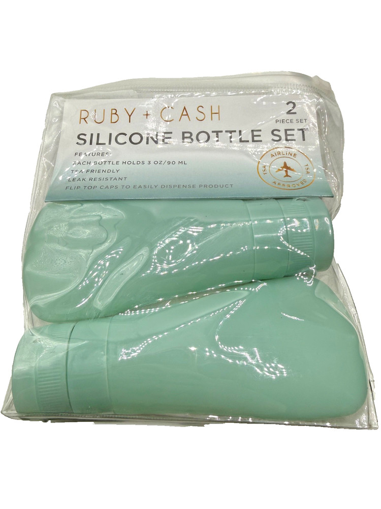 Ruby + Cash Silicone Bottle Set 2 Piece Set TSA Friendly