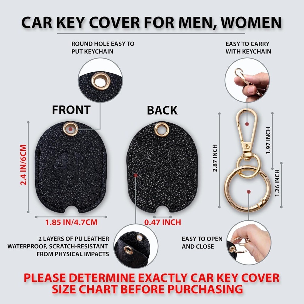Leather Key Sleeve Cover Replacement for Broken Car Key Loop Protector Holder