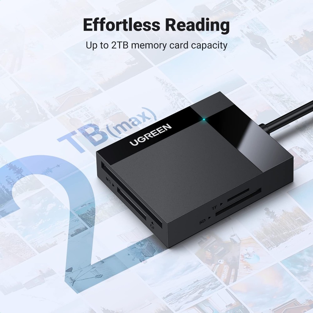 UGREEN SD Card Reader USB 3.0 Card Hub Adapter 5Gbps Read 4 Cards Simultaneously